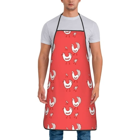 

Gaeub Cartoon Rooster Print Apron for Men and Women Waterproof Apron for Cooking Dishwashing Lab Butcher Dog Grooming