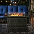 thumbnail image 2 of Gymojoy Outdoor Patio Furniture Set with 41" Gas Fire Pit Table, PE Wicker Sofa Conversation Sets with 4" Cushion, High Back Sectional Sofa with lounge Chair for Yard Garden Porch, 2 of 13
