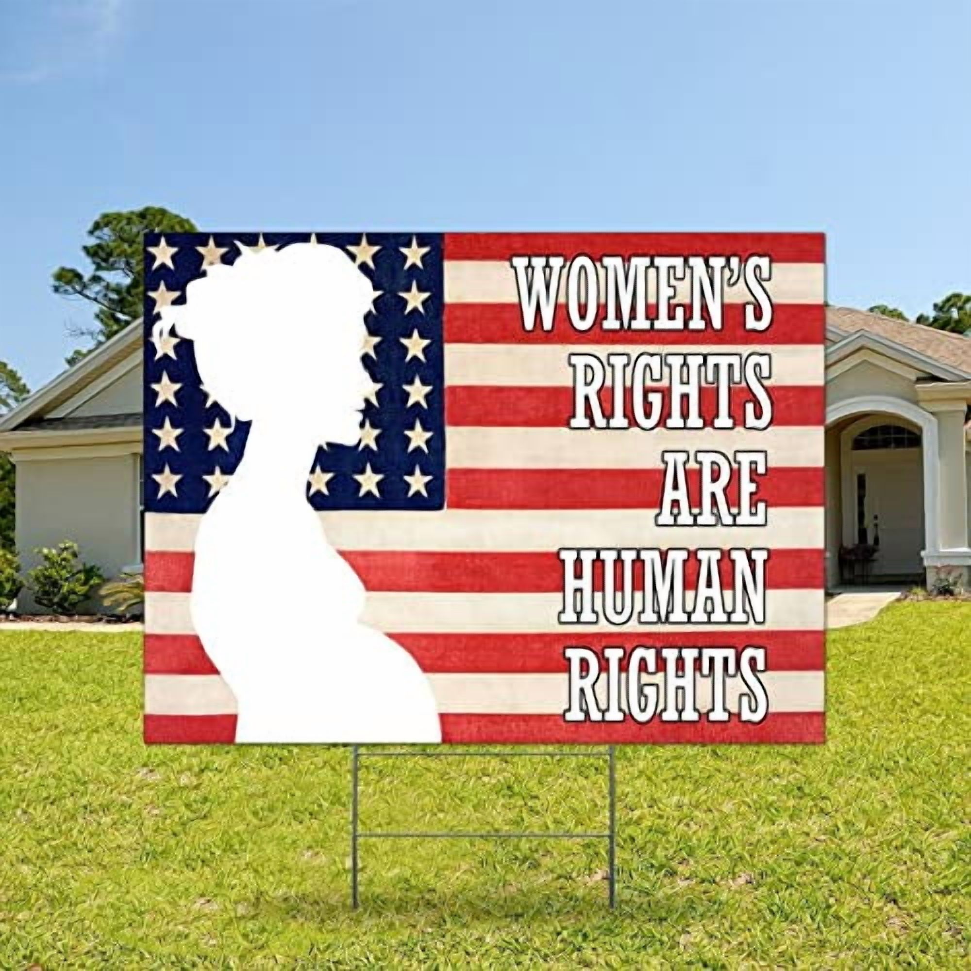 Women's Rights Are Human Rights Yard Signs Abortion Rights Lawn Signs Weather-Resistant Yard Sale Signs with Stakes Outdoor Lawn Decorations For Party Garage Sale Guidepost Open Ho
