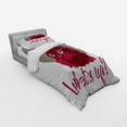 thumbnail image 3 of Ambesonne Saying Bedding Set 4 Pcs, Love Words Cat Kitten, Queen, Red Grey White, 3 of 3