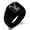 Black, variant on Stainless Steel Letter Y Initial Floral Monogram Engraved Engraved Square Flat Top Biker Style Polished Signet Ring