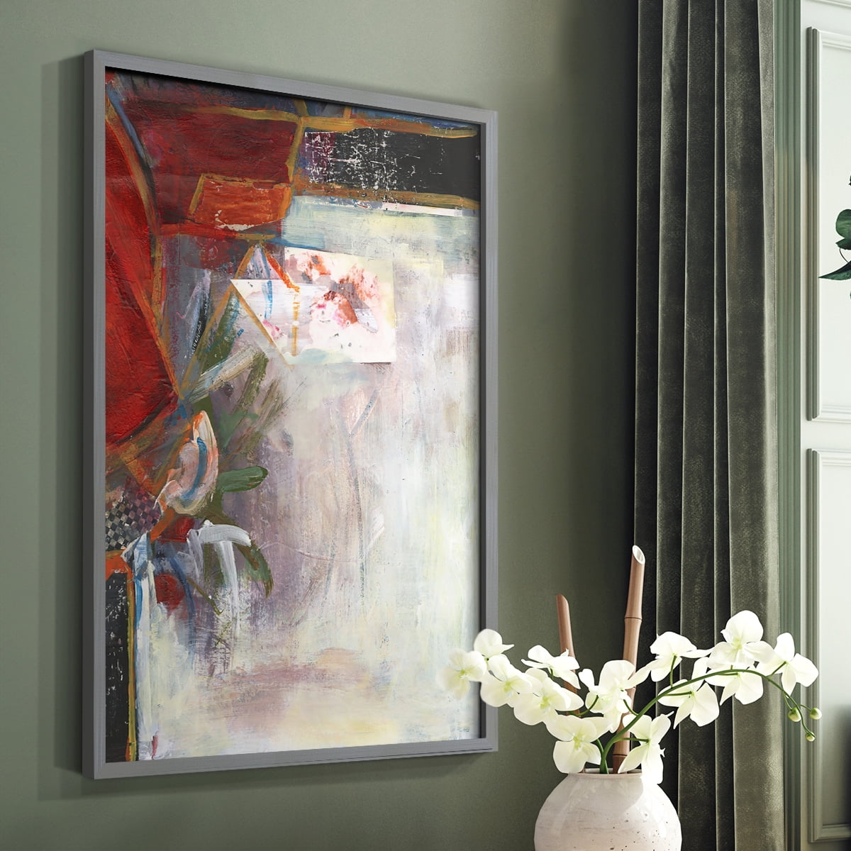 City Life III Framed Print in Gray Solid Wood Framed Print No Nail Hanging