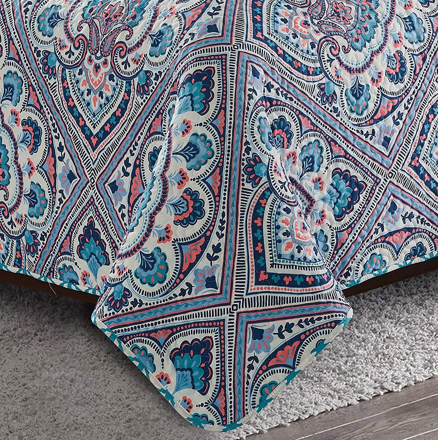 Go-U Harper Lane Universal Home Fashions Quilt, Full/Queen, Blue Merriam Full / Queen Blue Merriam