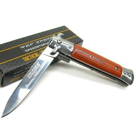 TAC-FORCE Premium MILANO Collection Italian Styled A/O Knife STILETTO | Wood Grips (Best Stiletto Knife Brand)