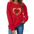 thumbnail image 4 of BLTIBY Valentine Shirts for Women Love Heart Sweater Casual Crewneck Long Sleeve Pullover Sweatshirts Valentines the Day Tops Red 2 XL, 4 of 6
