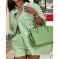 thumbnail image 3 of AURA Womens Plus Size Printed Two Piece Set Long Sleeve Top and Shorts Outfit Casual Commuter Bigsize Set, 3 of 4