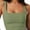 Olive green, variant on Tank Top for Women Square Neckline Sleeveless Trendy Sexy Tops Slim Fitted Summer Yoga Tops
