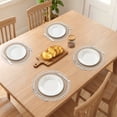 thumbnail image 3 of Farmhouse Placemats Set of 6 Round Placemats for Dining Table Decor Indoor Kitchen Table Mat White Pom-Pom 15x15inch, 3 of 6