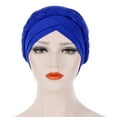 thumbnail image 5 of Uooqdmx Headbands for Women, Turbans for Women with Cancer, Head Scarf for Cancer Patients Women, Head Wrap Scarf, Hair Coverings for Women, Blue One Size, 5 of 5