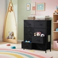 thumbnail image 2 of 8-Drawer Chest, Sturdy Steel Frame, Anti-Dumping, for Bedroom, Cloakroom, Hallway, Black/Gray Oak Finish, Assembly Required, 2 of 12