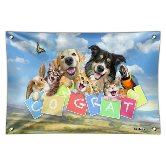 Pet Congratulations Selfie Dogs Cats Home Business Office Sign