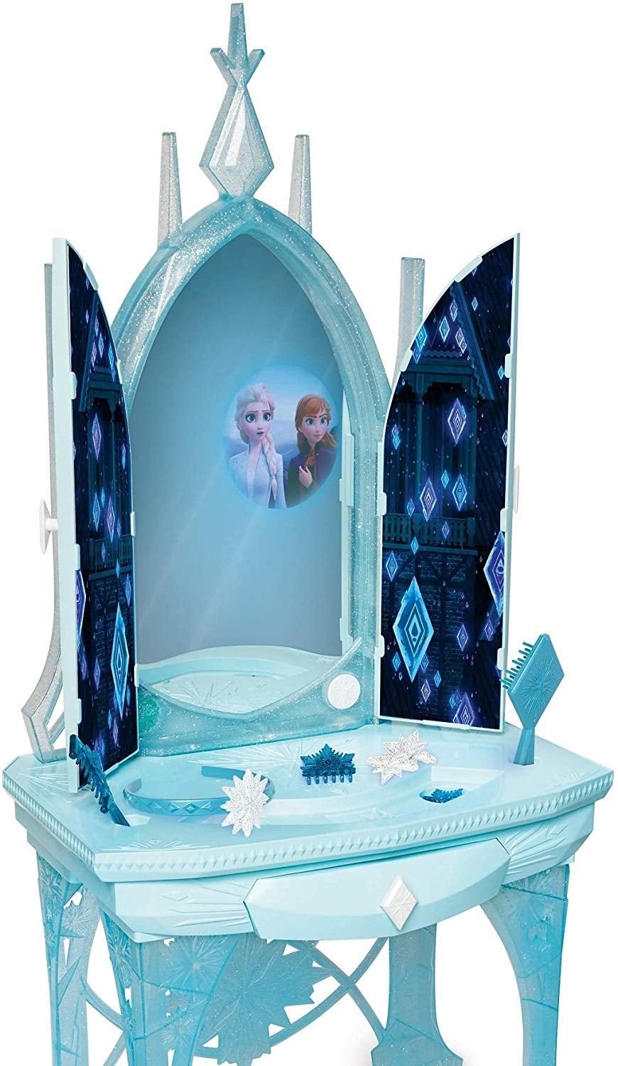 Disney Frozen 2 Elsa's Enchanted Ice Vanity Set with Hair Pieces and