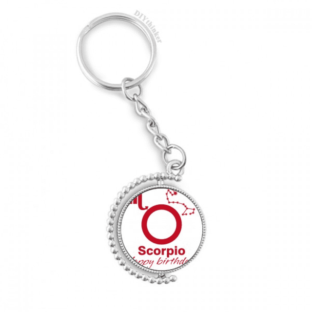 constellation fate birthday celebration scorpio rotatable keyholder disc accessories chain clip
