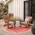 thumbnail image 4 of SAFAVIEH Courtyard Allison Oriental Indoor/Outdoor Area Rug, Red/Bone, 6'7" x 6'7" Round, 4 of 12