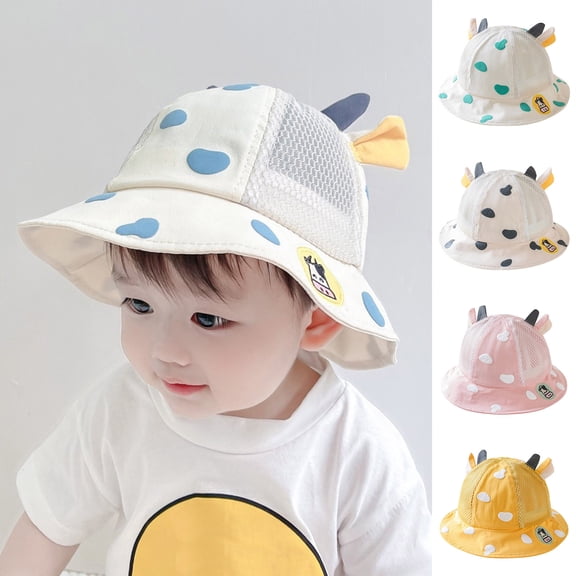 LRen Tea Party Hat Adjustable Chin Strap Sun Hat for Kids Cute Cartoon Outdoor Beach Bucket Cap Summer Spring Black