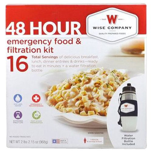 Wise 48 Hour Emergency Freeze Dried Food & Water Filtration Kit, 34.15