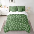 thumbnail image 2 of Homewish Christmas Snowflake 7-Piece Bedding Comforter Set for Female Men,Xmas Festival King Bedding Sets,Green White Ultra Soft Bed Sheets,Lightweight Room Decor,Reversible, 2 of 8
