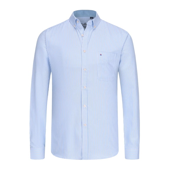 Men's Oxford Long Sleeve Button Down Shirt 60% Cotton Work Casual Shirt with Pocket Spring Fall Menswear Clothing