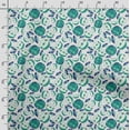 thumbnail image 3 of Soimoi Watercolor Fruit Print, Poly Taffeta Fabric, Decor Sewing Fabric by The Yard 56 Inch Wide, Decorative Fabric for Outdoor Upholstery, Umbrellas and Home Accents, Teal Green, 3 of 5