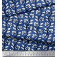 thumbnail image 2 of Soimoi Velvet Fabric Leaves & Floral Block Print Sewing Fabric Yard 58 Inch Wide, 2 of 3
