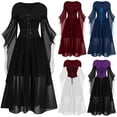 thumbnail image 4 of nerohusy Womens Halloween Costumes 2025 Plus Size Gothic Renaissance Dress Lace Batwing Sleeve Off Shoulder Maxi Dresses Purple,L, 4 of 4