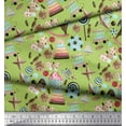 thumbnail image 2 of Soimoi Green polyester Crepe Fabric Party Theme Kids Print Fabric by the Yard 42 Inch Wide, 2 of 3