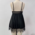 thumbnail image 7 of Women V Neck Nightwear Satin Sleepwear Lace Chemise Mini Nightgown Black A S, 7 of 7