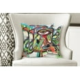 thumbnail image 4 of Ambesonne Colorful Throw Pillow Cover 2 Pack, Retro Doodle Birds, 16", Multicolor, 4 of 6