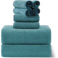 thumbnail image 1 of 8-Piece Turquoise Bath Towel Set, 2 Extra Large Bath Towel Sheets, 2 Hand Towels and 4 Washcloths - Highly Absorbent Quick Dry Microfiber,Ultra Soft Towel Set for Bathroom, Waffle Weave Design, 1 of 7