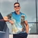 thumbnail image 4 of Fotbe Blue Sky Winged Cat Camiseta Polo de Golf para Hombre con Estampado – Camisa Deportiva Transpirable con Cuello Abotonado-Large, 4 of 6