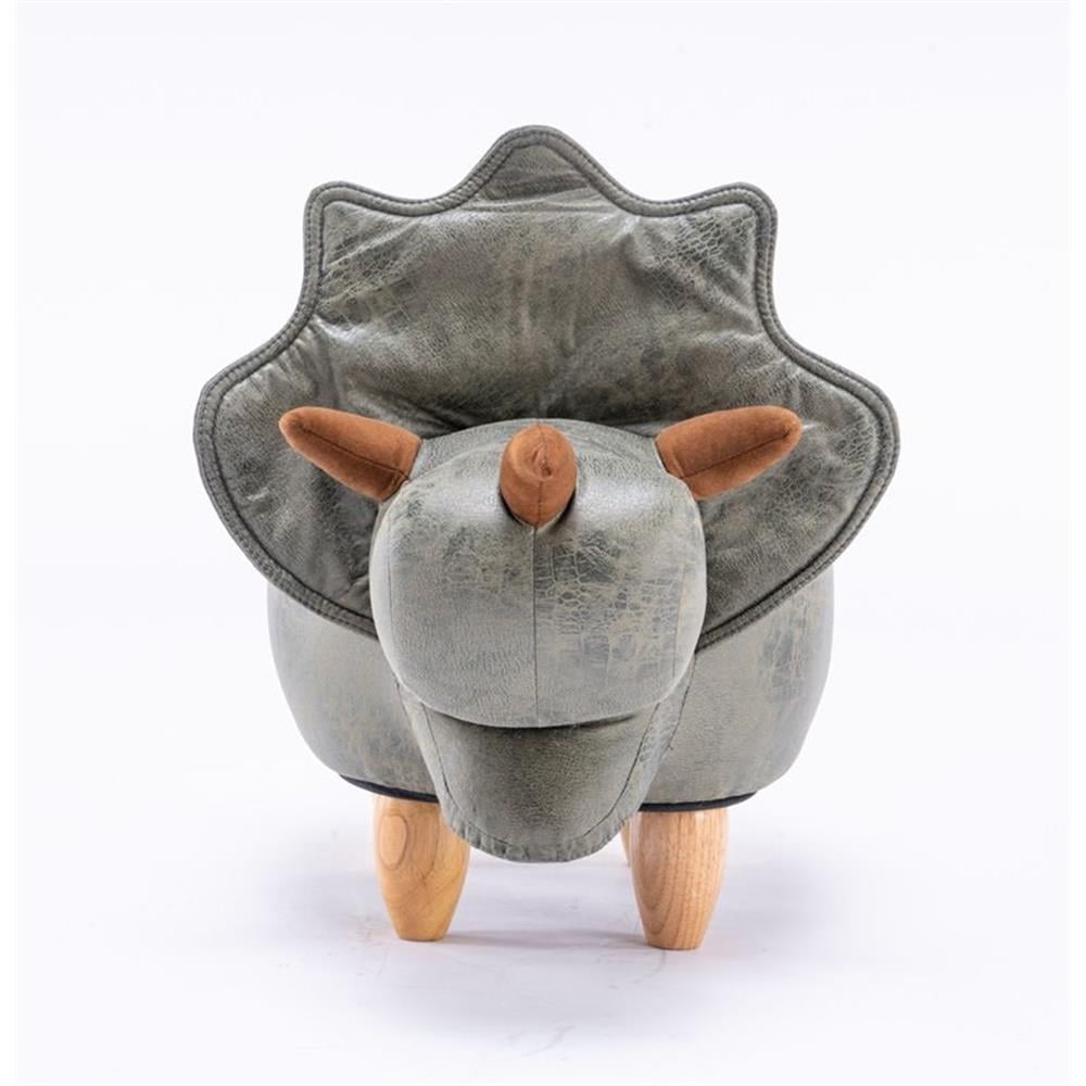 Home 2 Office Dean The Dinosaur Fabric Storage Ottoman/Stool in Gray/Natural