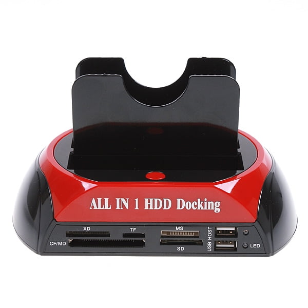 Anself Multifunctional Hard Drive Docking 2.5/3.5 inch Mobile Dual-bay Hard Disk Base -