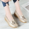 thumbnail image 2 of Mepaouo Women's Slip ons Low Wedges Leather Casual Loafer Shoes Nurse Work Walking Shoes(Gold,8.5), 2 of 5