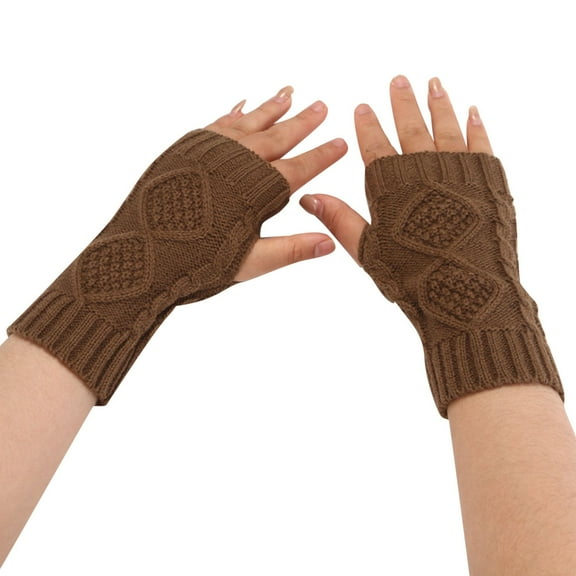 OJJCXA Womens Mens Gloves for Women Men Plush Twist Windproof Thickened Fleece Lined Knitted Winter Warm Gloves