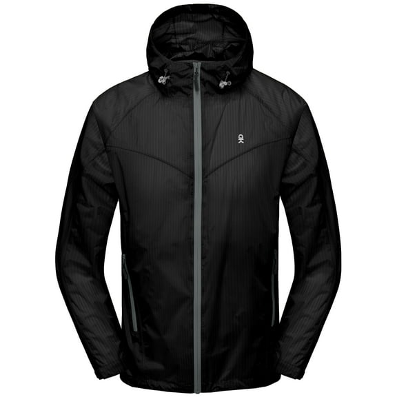 Little Donkey Andy Men's Waterproof Hiking Jackets Lightweight Windproof Coats for Fishing Camp UPF50 Black S