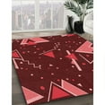 thumbnail image 3 of Ahgly Company Machine Washable Indoor Round Transitional Grapefruit Red Area Rugs, 5' Round, 3 of 7