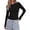 Black, variant on Women's Long Sleeve Ribbed Knit Pullover Sweaters | Contrast Trim, Going Out Tops, Soft Stretch Fabric, Slim Fitted, Scallop Edge, Casual Fall Outfits, Layering Winter Clothing