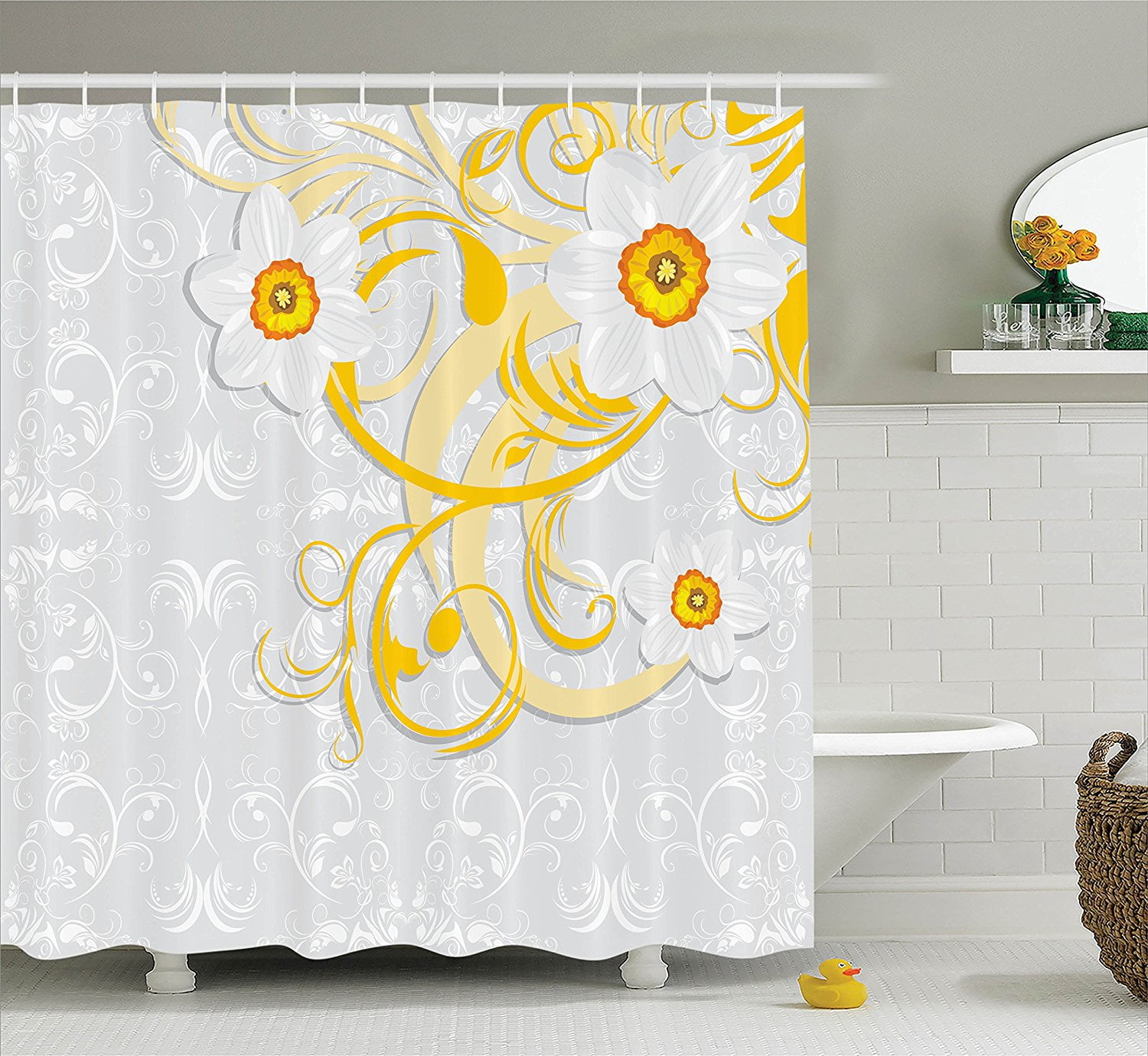 Customized Running Horse Art Bathroom Shower Curtain Set Fabric & Hooks 71Inches 