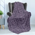 thumbnail image 4 of Abstract Soft Flannel Fleece Throw Blanket, Hand Drawn Style Paint Brush Strokes Pattern Grunge Lines, Cozy Plush for Indoor and Outdoor Use, 50" x 60", Purple Grey Dark Grey, by Ambesonne, 4 of 5