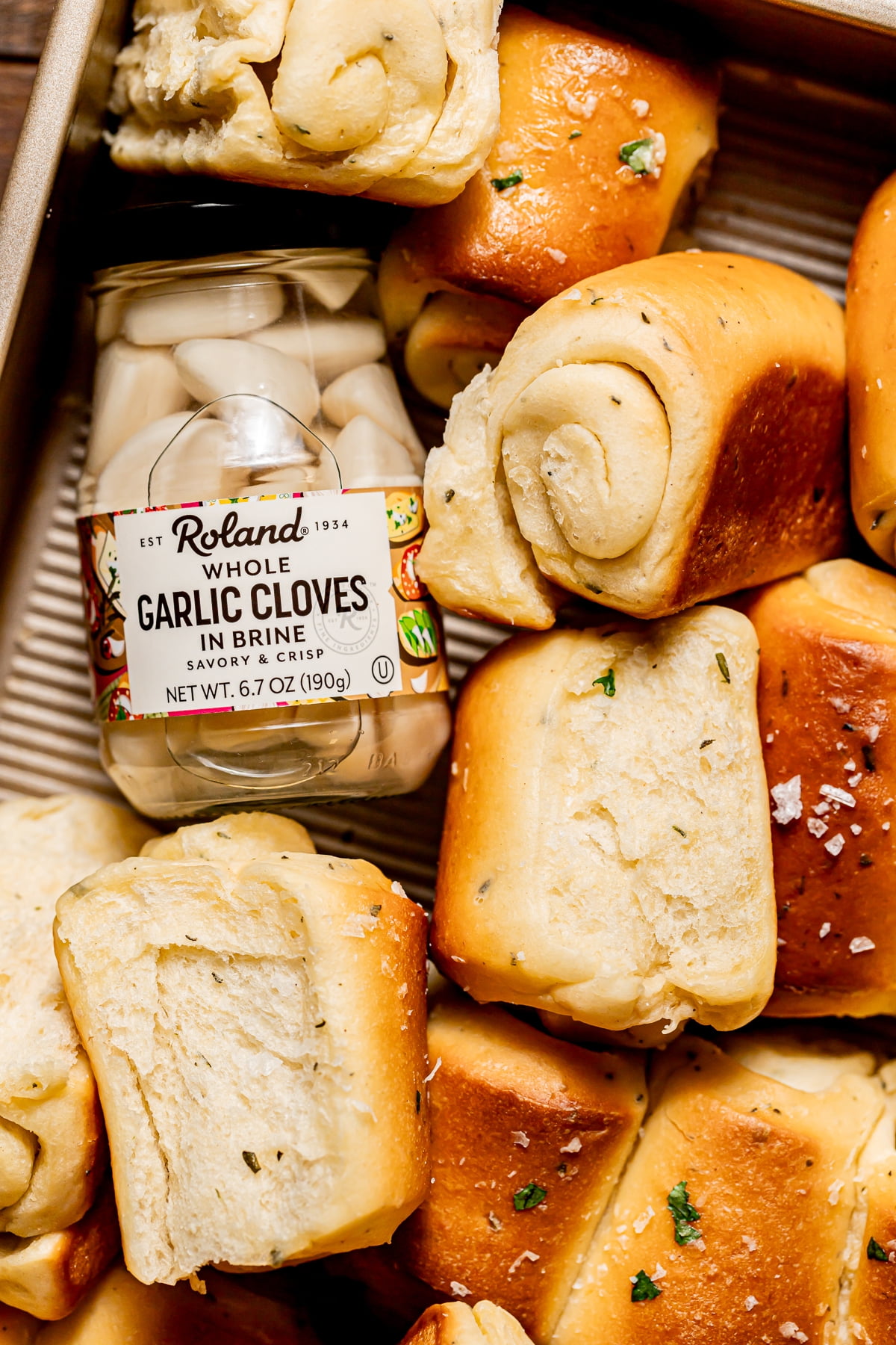 (6 pack) Roland Whole Clove Garlic in Brine, 6.7oz