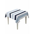thumbnail image 2 of Navy Blue Aqua Striped Tablecloth Square Table Cloth 60x60, Waterproof Outdoor Table Cloth Covers Decorative Table Protector, Farmhouse Stripe Art Washable Table Cover for Kitchen Dinning Party, 2 of 8