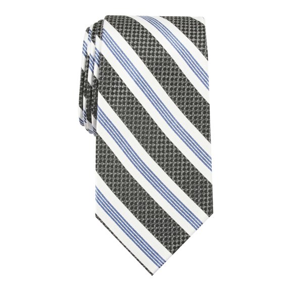 PERRY ELLIS Mens Black Regimental Stripe Classic Neck Tie