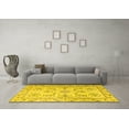 thumbnail image 3 of Ahgly Company Machine Washable Indoor Square Medallion Yellow Traditional Area Rugs, 5' Square, 3 of 4