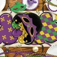thumbnail image 3 of Mardi Gras Table Runner, Mask Fleur De Lis Diamond New Orleans Carnival Kitchen Dining Table Decoration, Masquerade Burlap Indoor Outdoor Home Decor Party Supply 13.8 x 71 Inches, 3 of 5