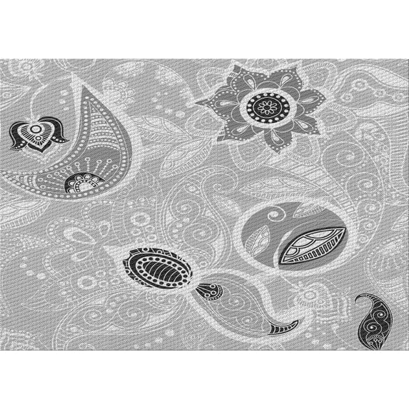 Ahgly Company Indoor Rectangle Patterned Gunmetal Gray Area Rugs, 7' x 10'