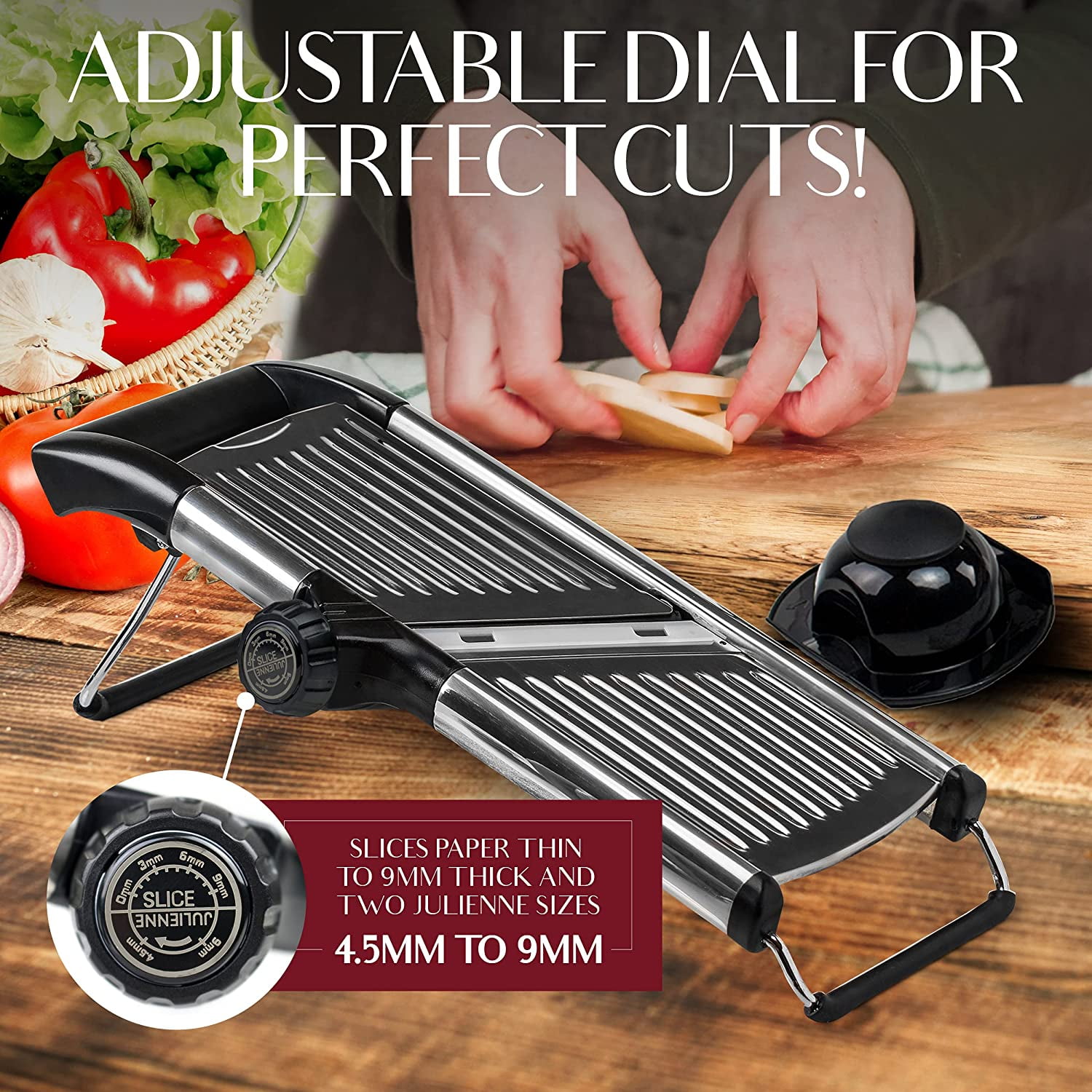 Professional Stainless Steel Mandoline, Multifunction Kitchen Mandoline  With Adjustable Slice Thickness Pxcl