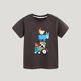 thumbnail image 2 of shoper Boys Tshirts Round Neck Cartoon Print Short Sleeve Soft Cotton Trendy Summer Tops Shirts for Kids Coffee 7Y, 2 of 6