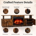thumbnail image 6 of Ktaxon 70" Farmhouse TV Stand with Fireplace, Wood Entertainment Center with LED for TVs up to 80", 4 Barndoor Storage, 23" Electric Fireplace Mantel, Rustic Brown, 6 of 8