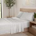 thumbnail image 2 of Vellux Lilo Jersey Full Sheet Set, Soft & Easy Care Cotton Blend, Floral Print, Gray, 2 of 8