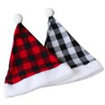 thumbnail image 5 of Walbest Classical Xmas Hat Plaid Print Soft Contrast Color Plush Ball Keep Warm Christmas Hat for Christmas Party, 5 of 7